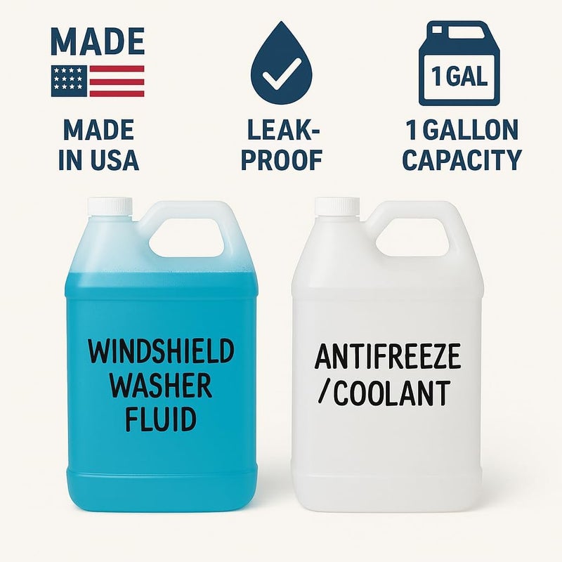 kitchentoolz 1 Gallon F-Style HDPE Jug with Secure Seal Lid - Heavy-Duty Storage Bottle, Automotive Fluid Oil, Chemical & Water Transport Container - Pack of 4 - Image 4